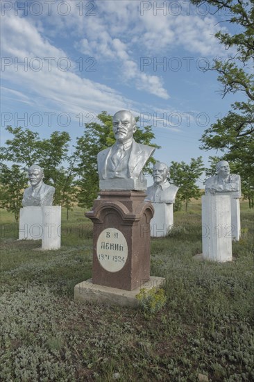 Sculpural group Vladimir Lenin monuments in the Museum of Socialist Realism. Frumushika Nova