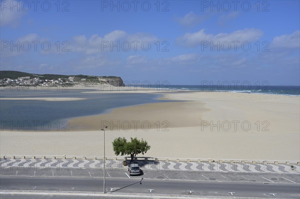 Obidos lagoon and the Atlantic Ocean