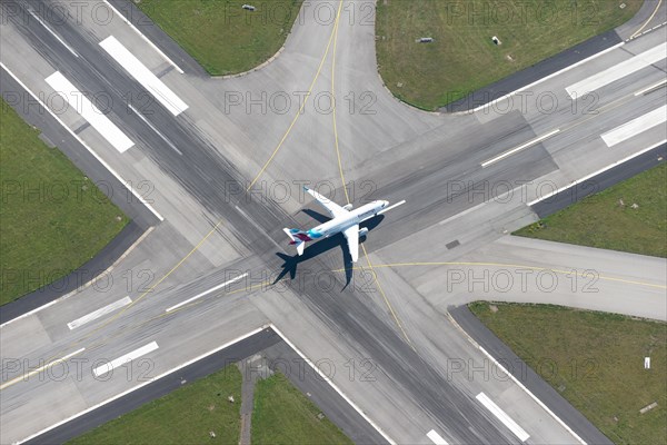 Airbus A320-214 Eurowings on the runway at Fuhlsbüttel airport