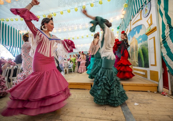 Young woman dancing Sevillano