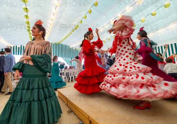 Young woman dancing Sevillano