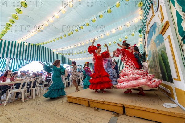 Young woman dancing Sevillano