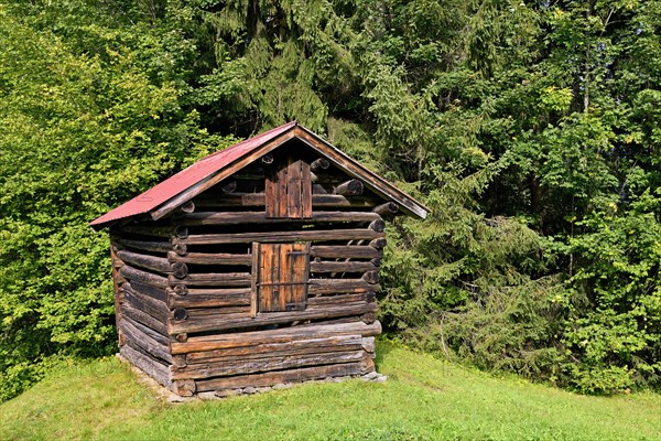 Haystack on a mountain meadow