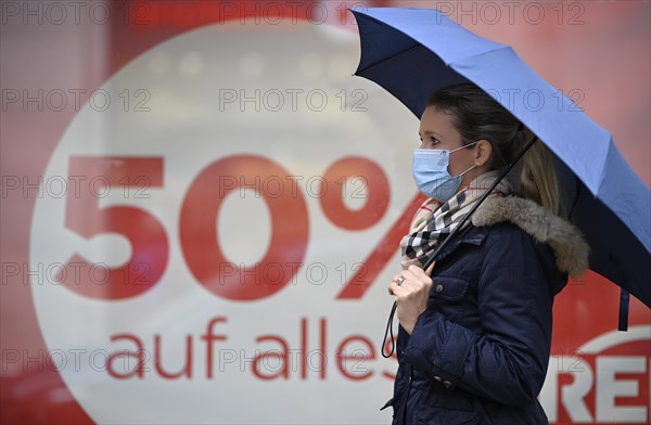 Woman with face mask