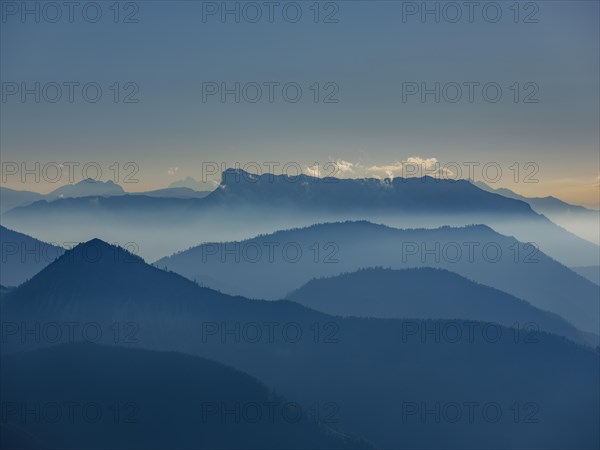 Blue mountain silhouettes