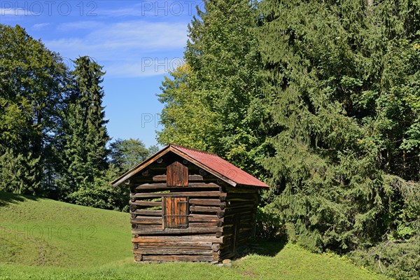 Haystack on a mountain meadow