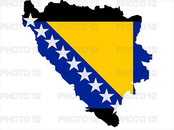 Flag in form form of the geographical country