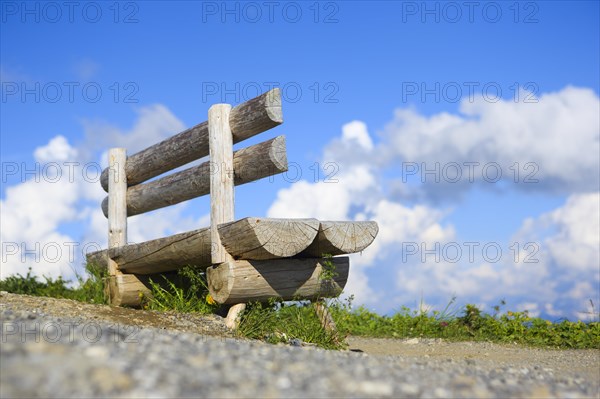 Bench under open sky