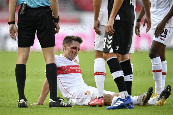 Philipp Klement VfB Stuttgart injured with bleeding head wound