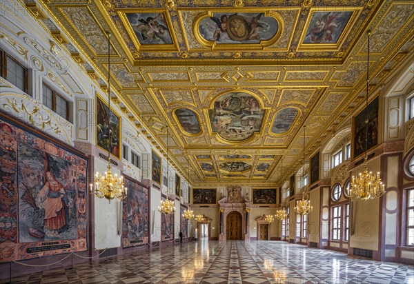 Kaisersaal with gilded ceiling and ceiling paintings