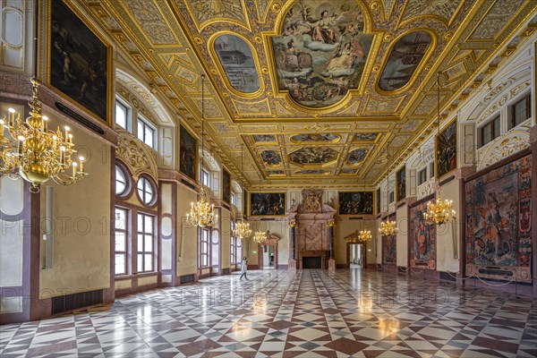 Kaisersaal with gilded ceiling and ceiling paintings
