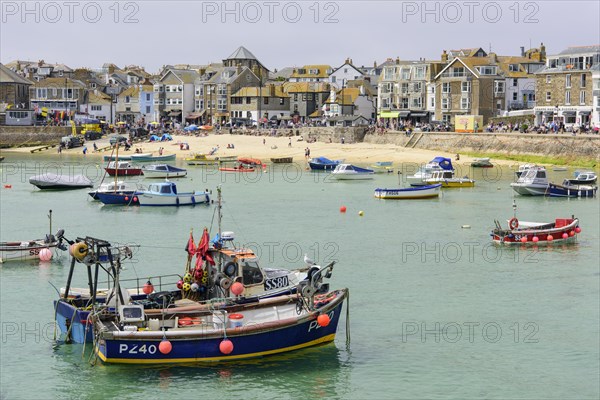 Fishing boats in the picturesque port of St Ives