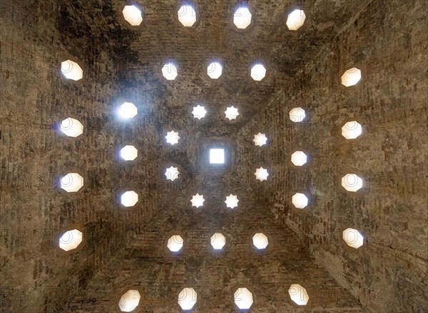 Vaulted ceiling with light