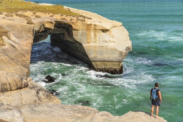 Rock formation at Tunnel Beach