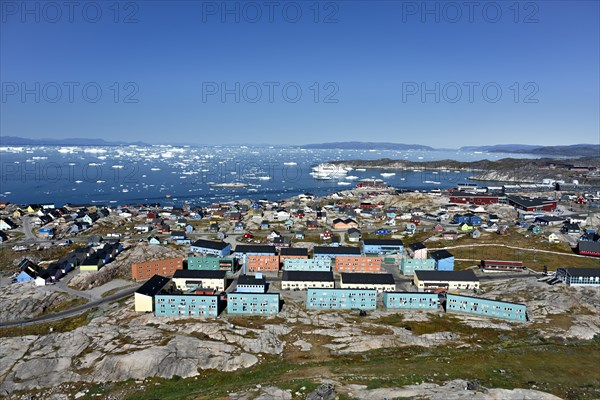 City view with colourful houses