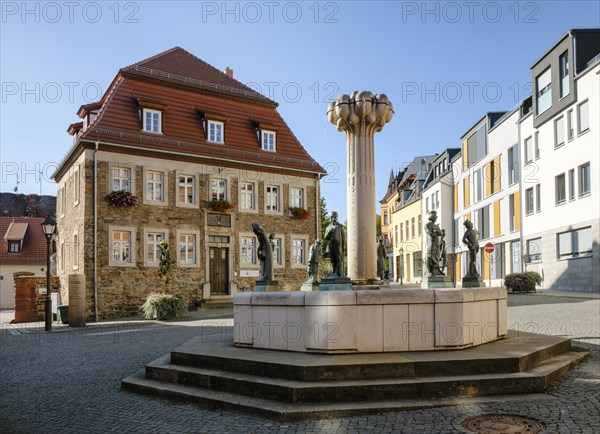 Fountain for miners by sculptor Wolfgang Dreysse and the Old Mining School