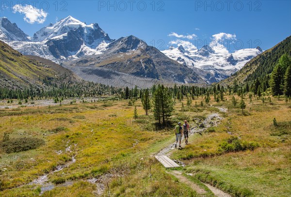 Hiking trail in the Roseg Valley