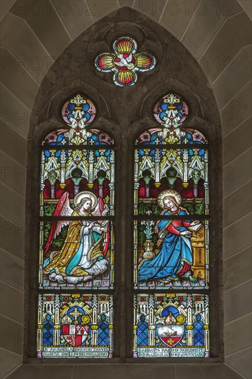 Multicoloured stained glass window