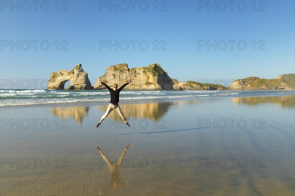 Wharariki Beach at sunset