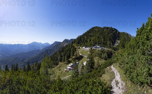 Mountain station of the Katrin cable car with Katrin Almhuette on the Katrin Alm