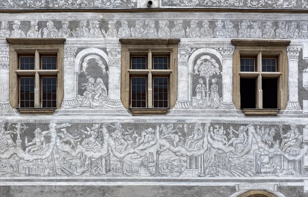 House with sgraffito covered facade in Slavonice