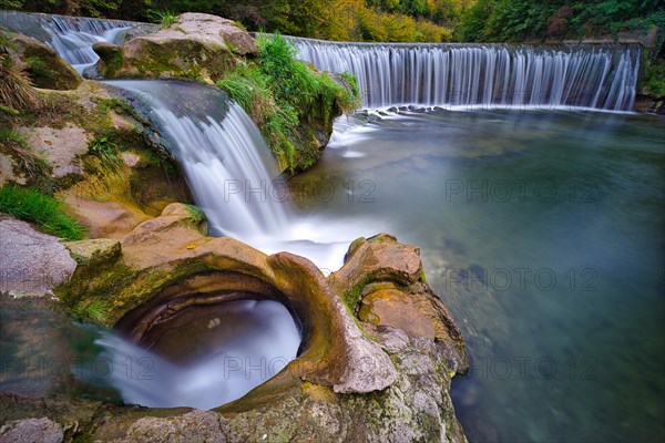 Monkey gorge with waterfall on the river Toess