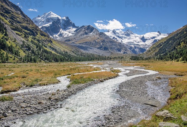 Glacier stream in the Roseg Valley