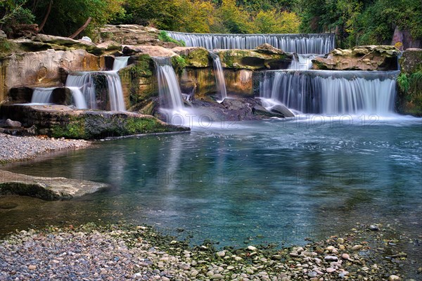 Monkey gorge with waterfall on the river Toess