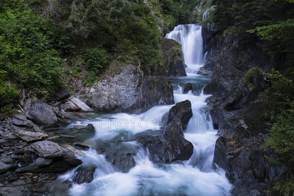 Waterfall and cascades in the Groppenstein Gorge