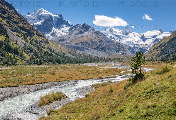 Glacier stream in the Roseg Valley