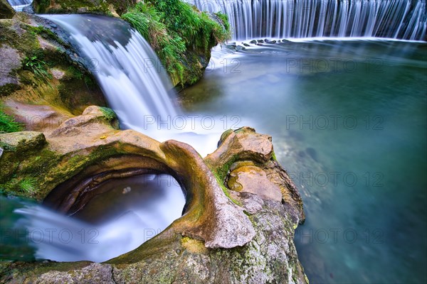Monkey gorge with waterfall on the river Toess