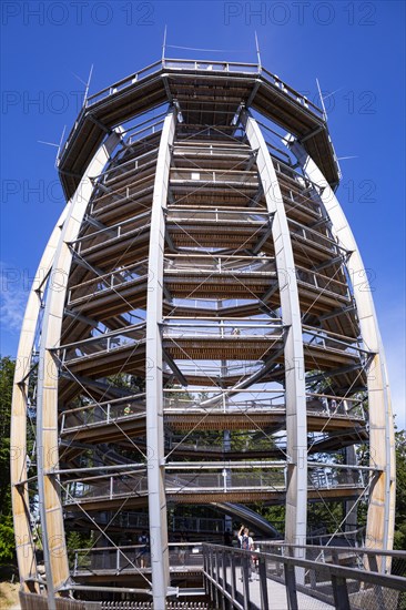 Observation tower at the tree top path Salzkammergut am Gruenberg