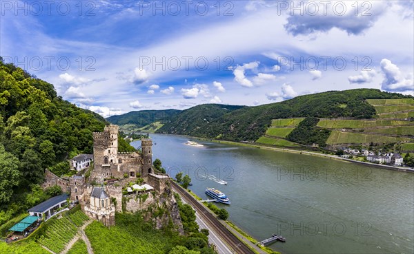 Aerial view of Burg Rheinstein