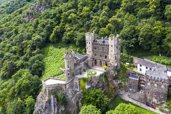 Aerial view of Burg Rheinstein