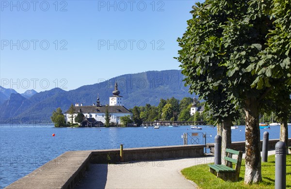 Esplanade with castle Ort in Gmunden