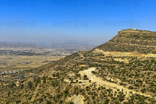 Steep erosion of the African Rift Valley near the city of Mek'ele