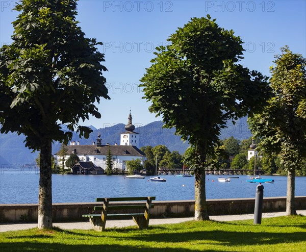 Esplanade with castle Ort in Gmunden