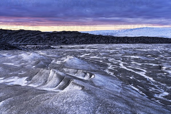 Inland ice at sunset