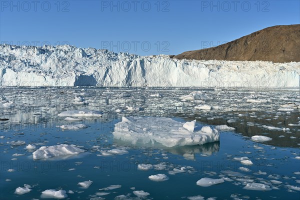 Eqi glacier with drift ice in the foreground