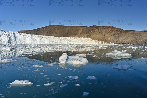 Eqi glacier with drift ice in the foreground