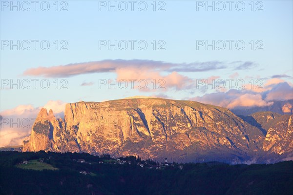 Mountain massif Schlern in the evening light