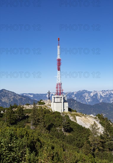 Radio station with Franz Josef Kreuz on the mountain summit