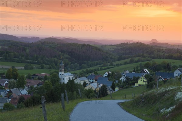 Sunset in Saupsdorf with Lilienstein