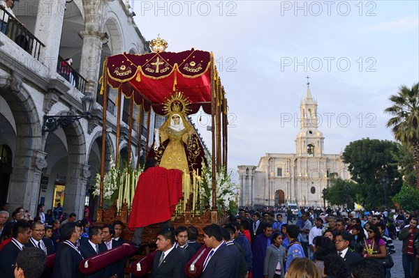 Procession on Palm Sunday at the Plaza de Armas