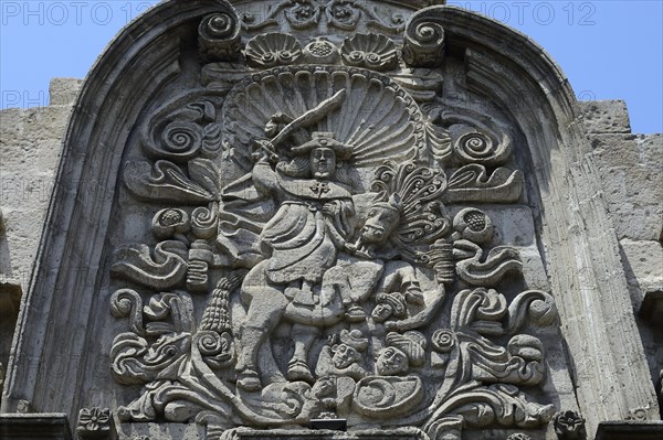 Fine stonemasonry work at the Jesuit Church Iglesia de la Compania de Jesus