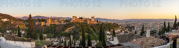 Alhambra on the Sabikah hill at sunset