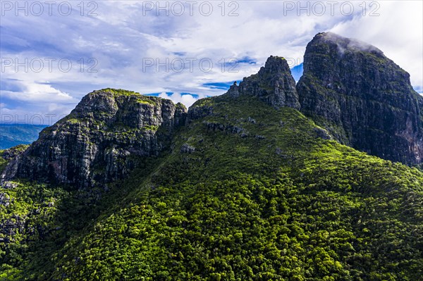 Aerial view of Mont du Rempart with Trois Mamelles