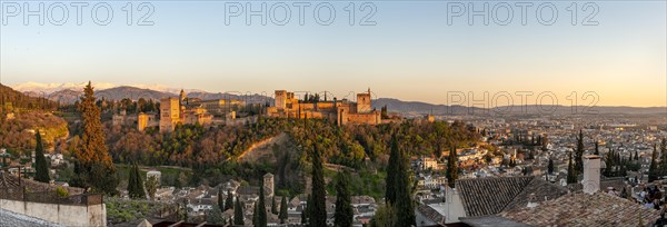 Alhambra on the Sabikah hill at sunset