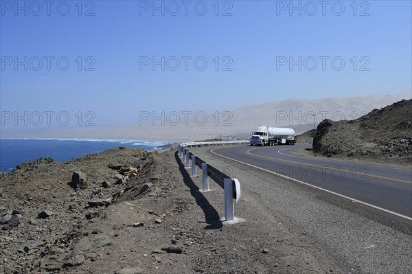 Trucks on the Panamericana on the Pacific coast