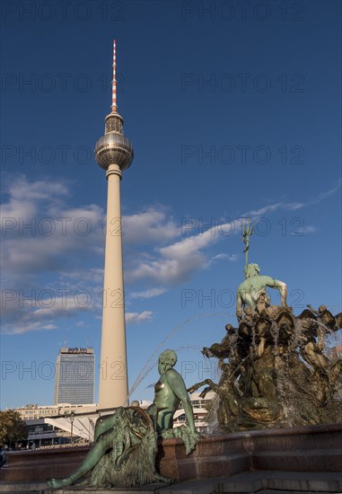 Neptune Fountain with television tower